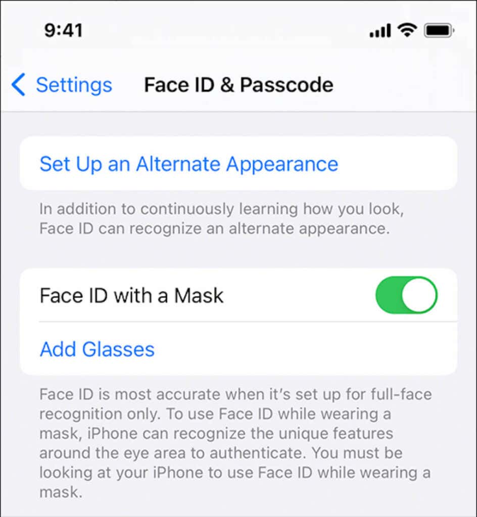 Settings > Face ID & Passcode
