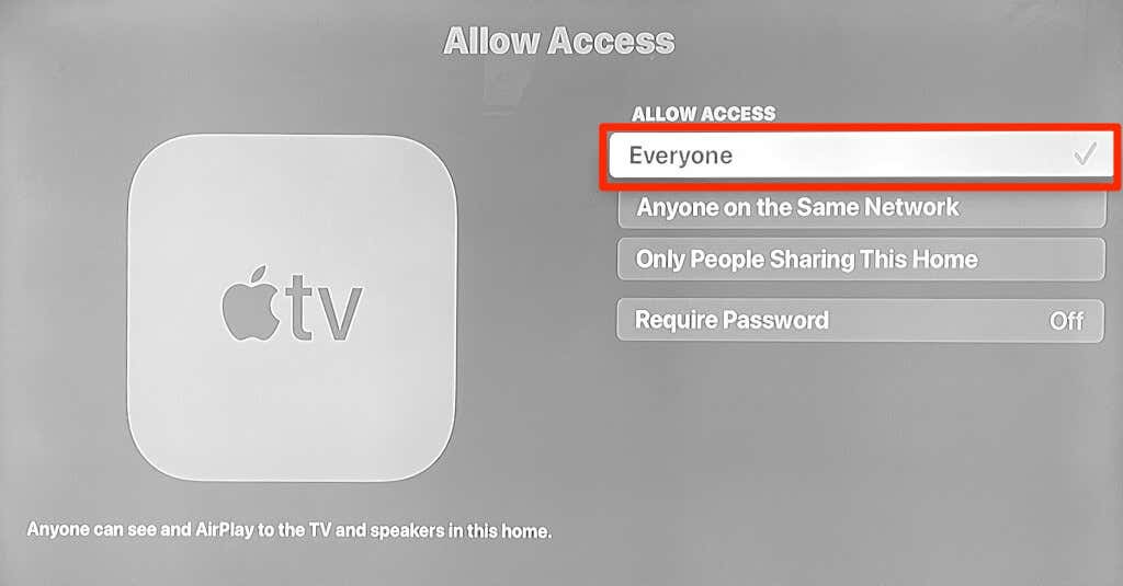 Allow Access > Everyone