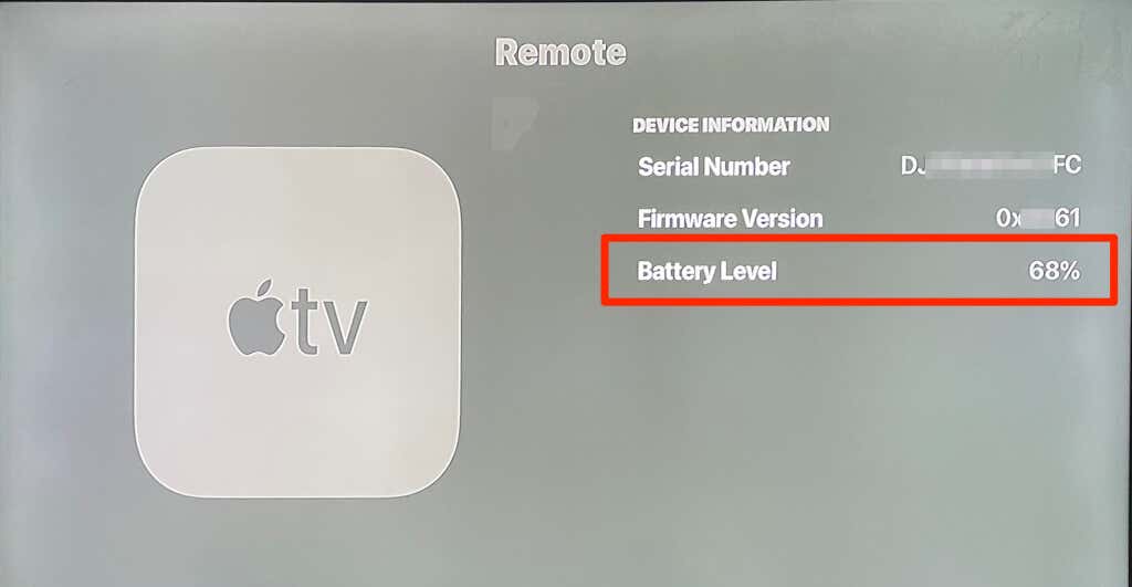 Battery Level in Remote