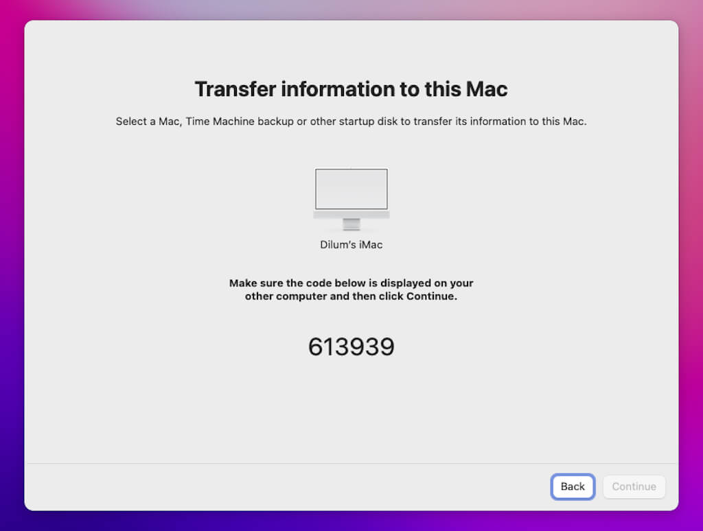 Confirm security codes match