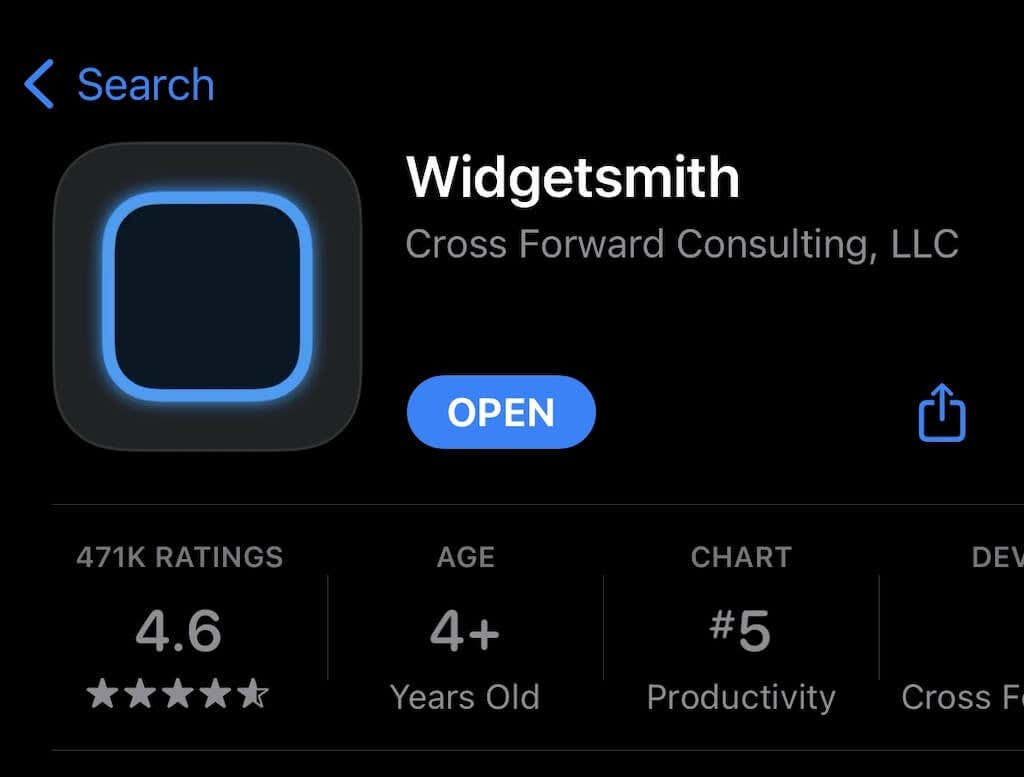 Widgetsmith app