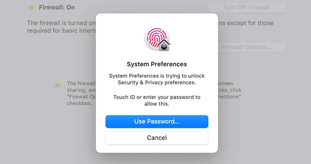 Touch ID screen