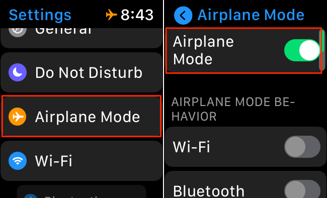 Settings > Airplane Mode