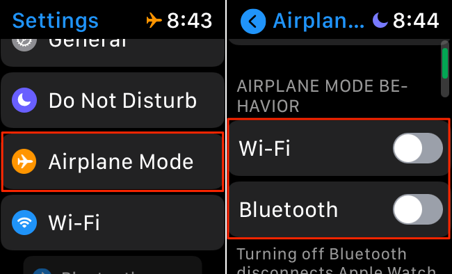 Airplane Mode > Wi-Fi and Bluetooth turned off
