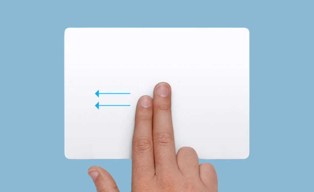 Two-finger swipe gestures on Mac Trackpad