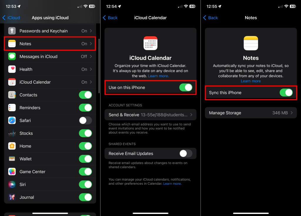 Delete apps from syncing to iCloud storage on iPhone