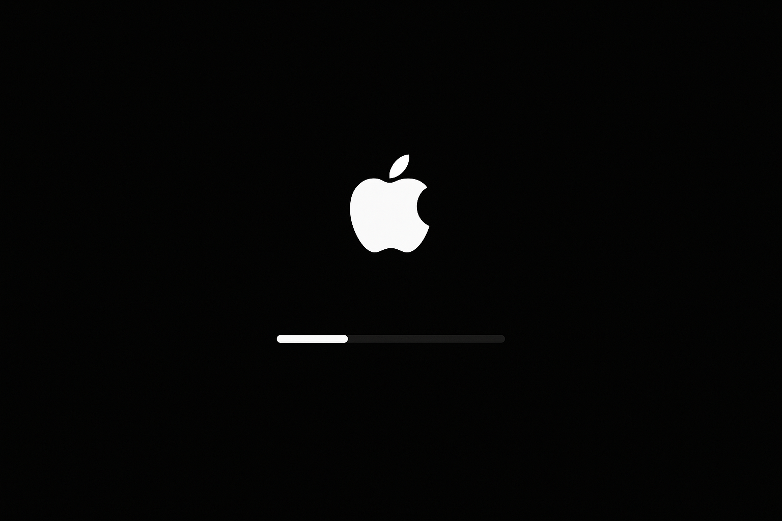 Apple logo with progress bar during VM boot