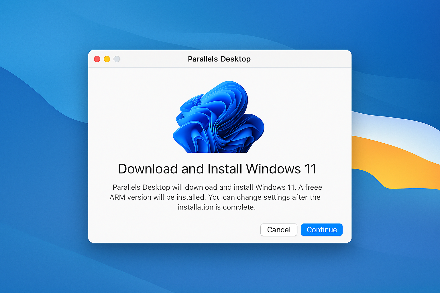 Parallels Desktop running Windows 11 on macOS with seamless integration
