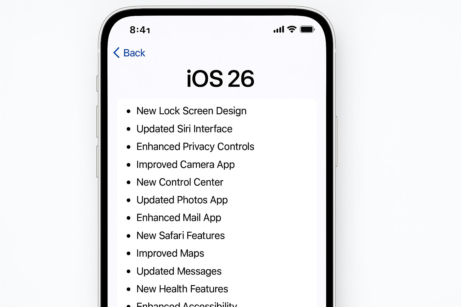 iOS 26 features overview dialog