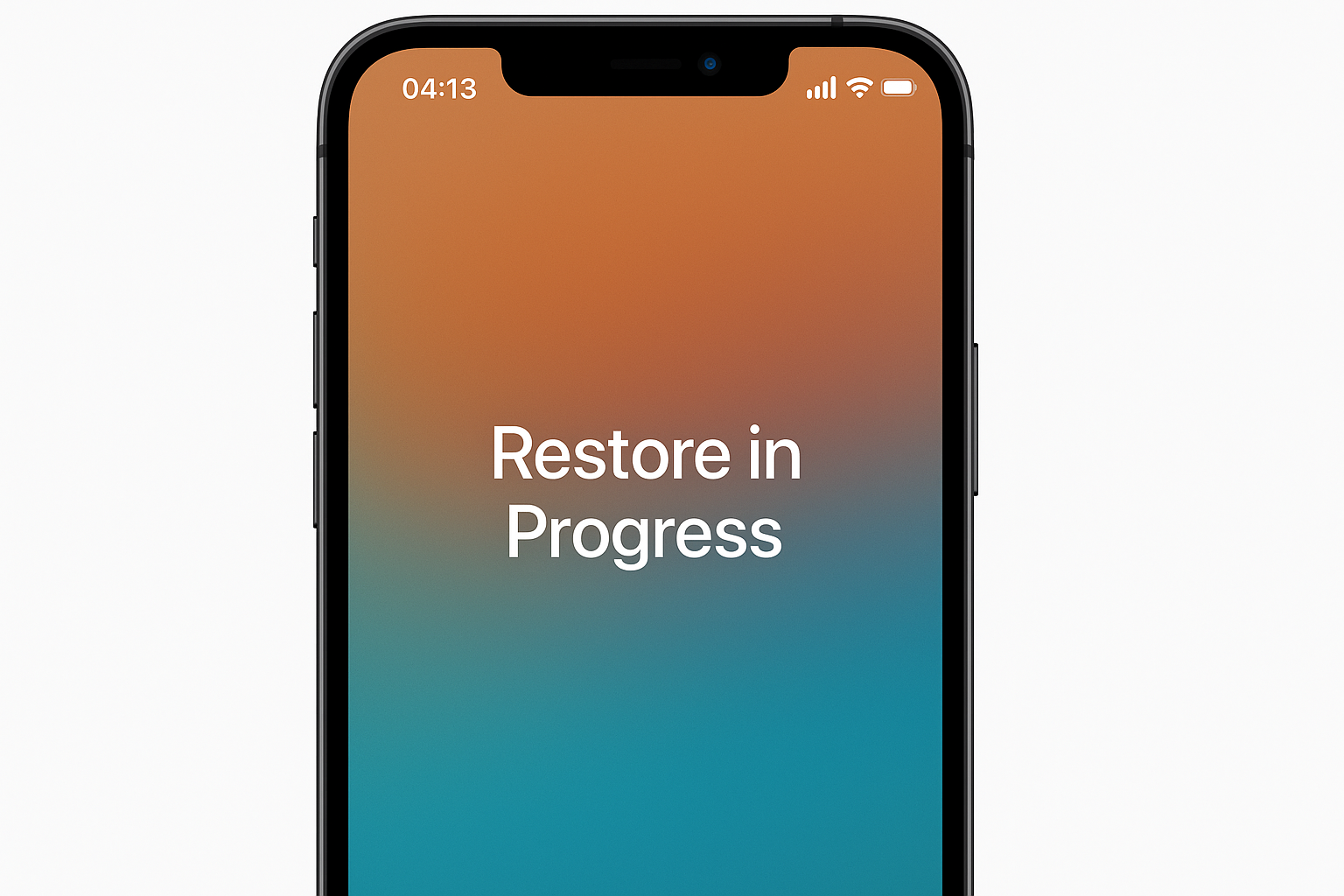 iPhone showing restore in progress screen