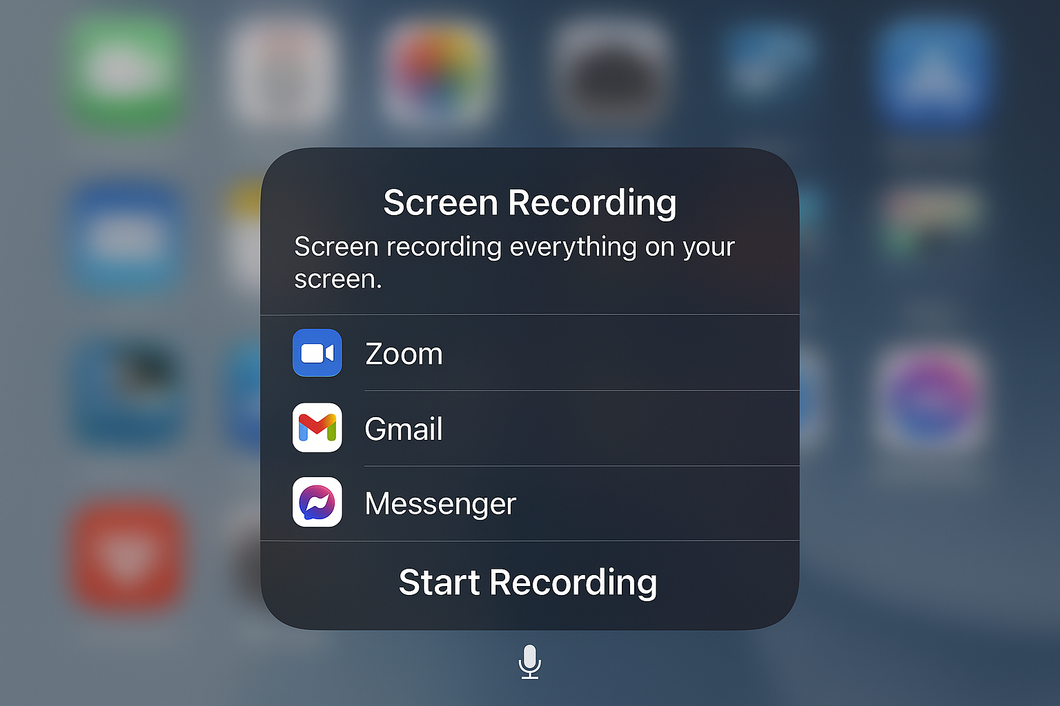 Screen Recording control
