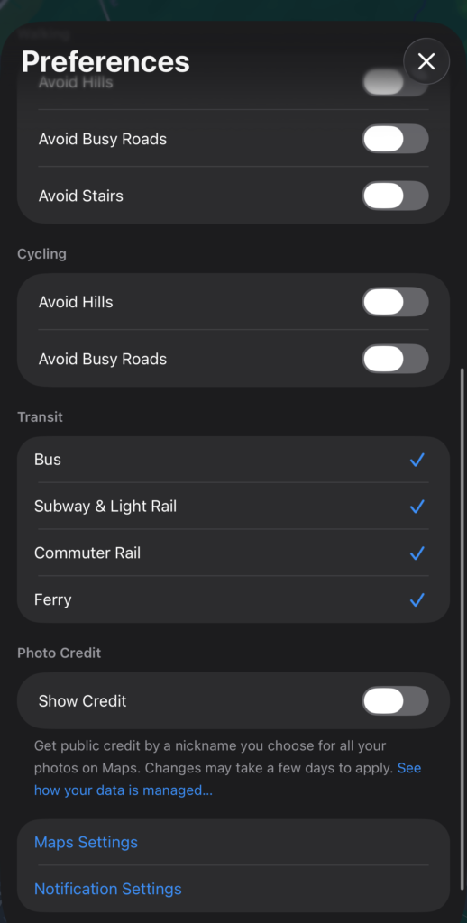 maps settings - Switching To Mac
