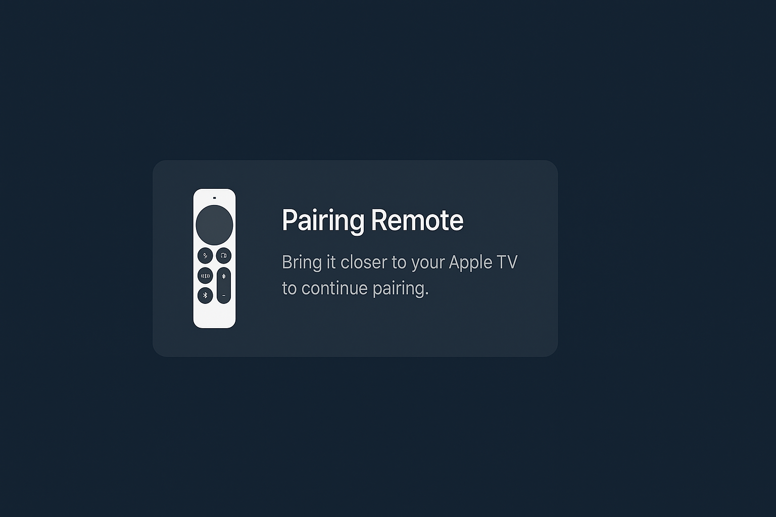 Pair your remote message on Apple TV 4K