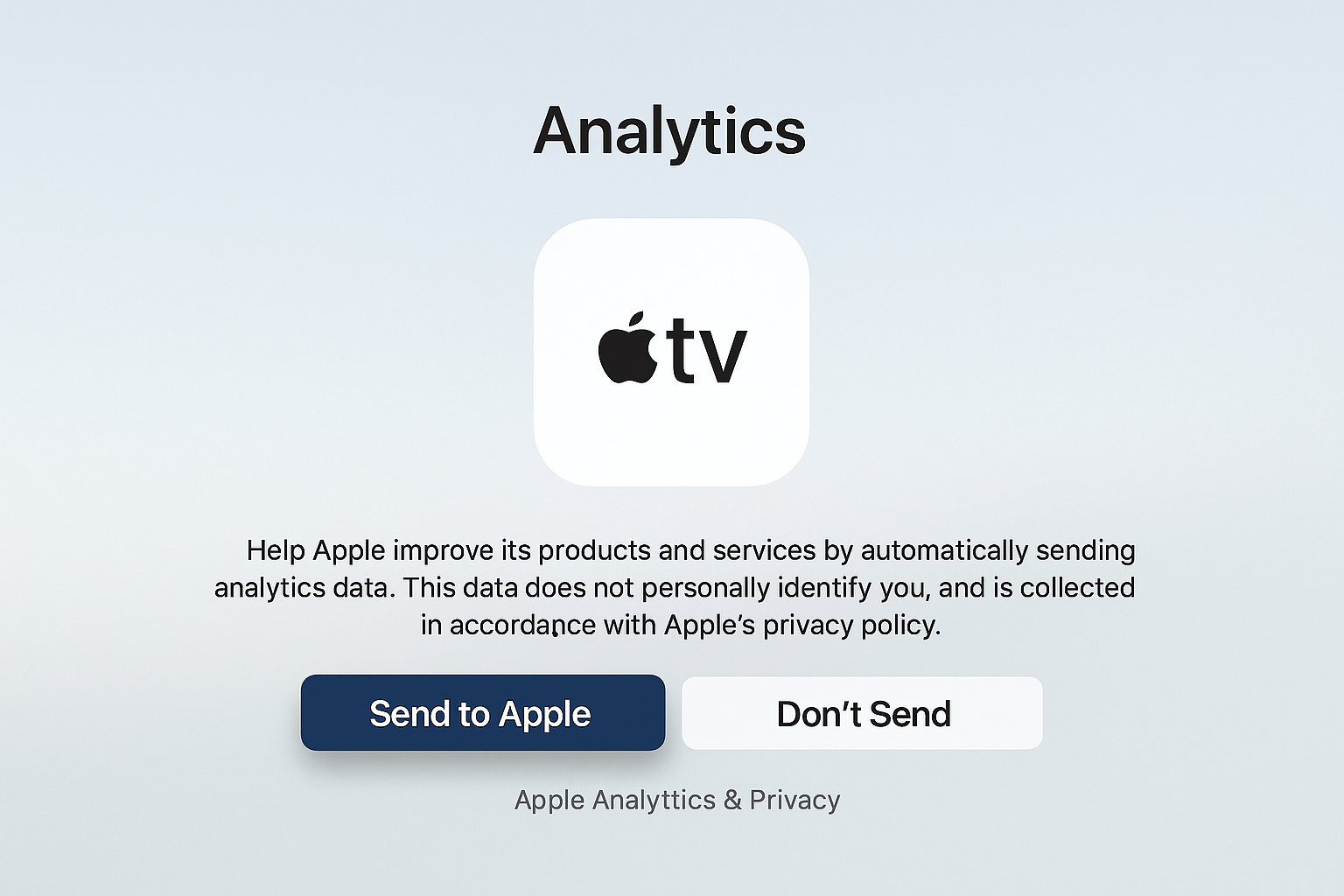 Analytics window on Apple TV 4K