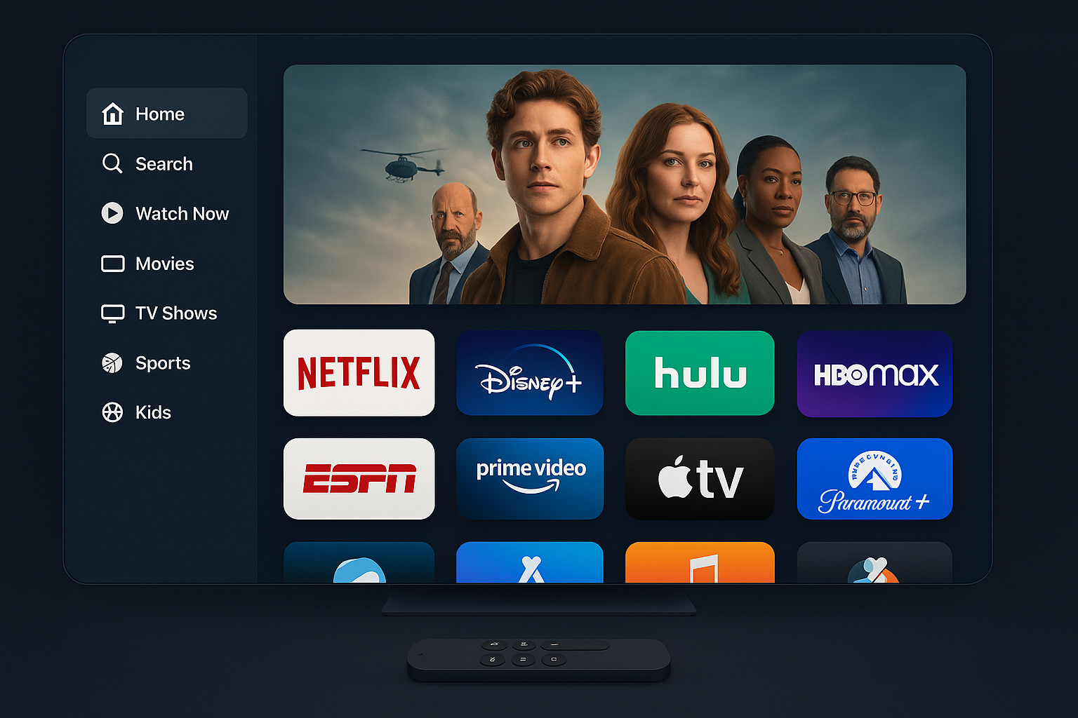 Main Apple TV OS interface screen