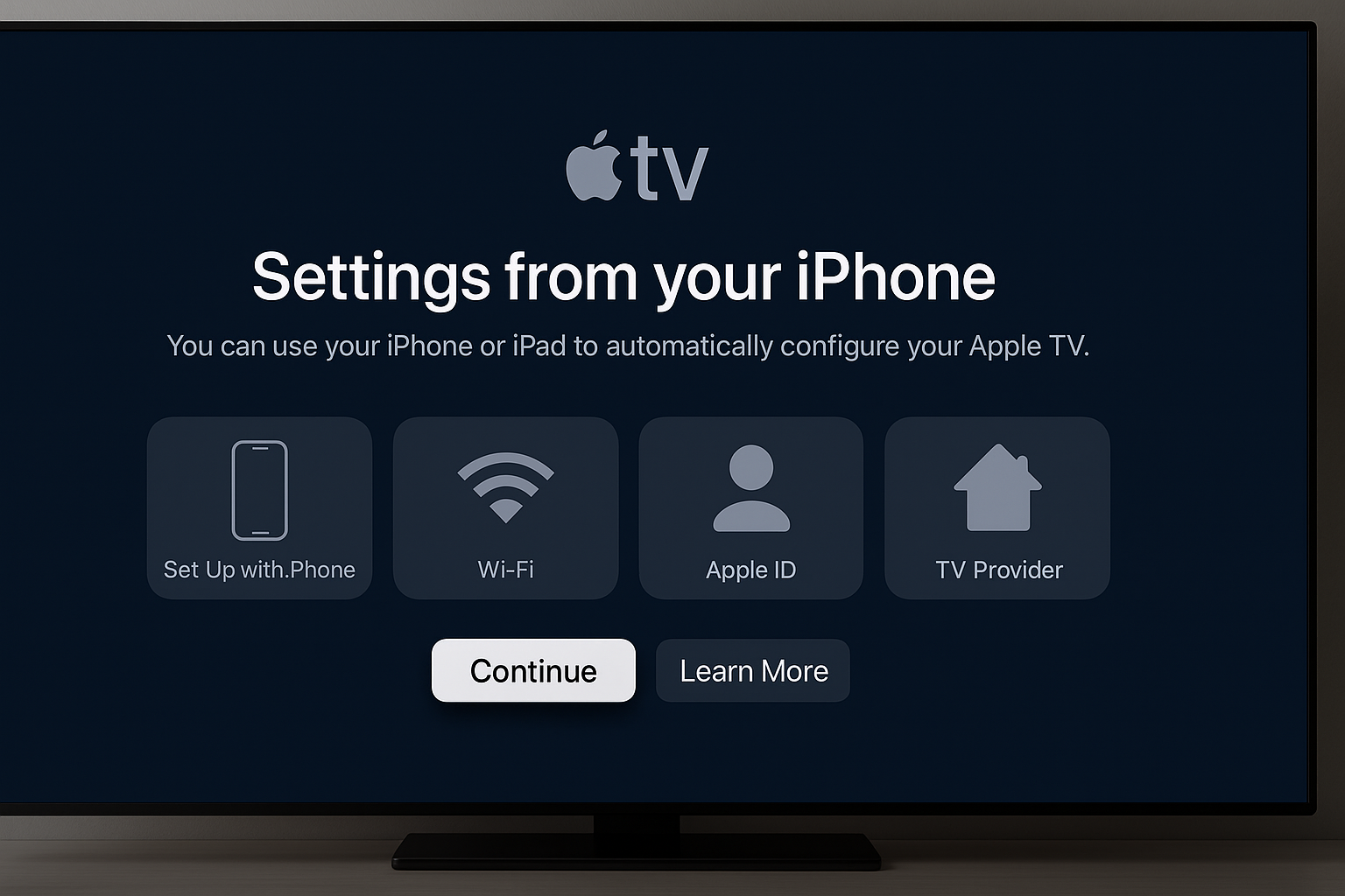 Setting up your Apple TV screen