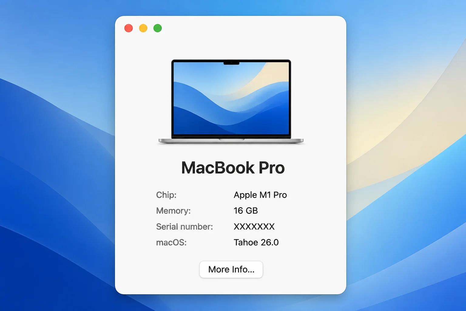 About This Mac panel showing the macOS version number and name, used to identify which Migration Assistant build is compatible