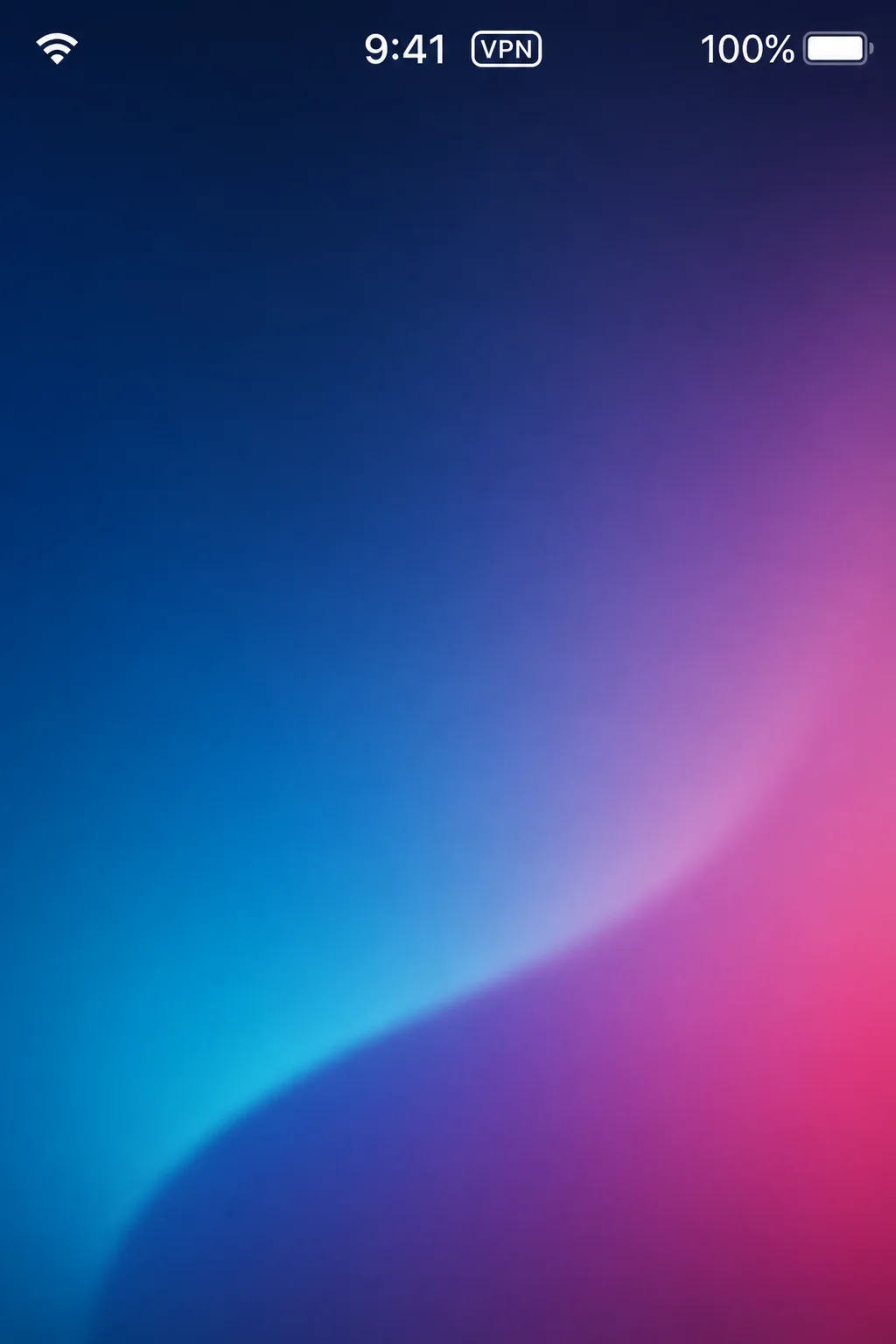 iPhone status bar showing the VPN indicator next to the time, confirming an active VPN connection